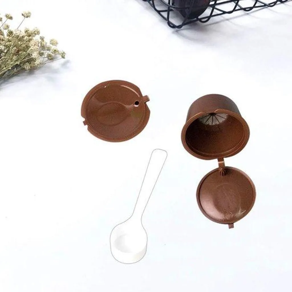 Lot de 2 capsules de café réutilisables rechargeables avec accessoires