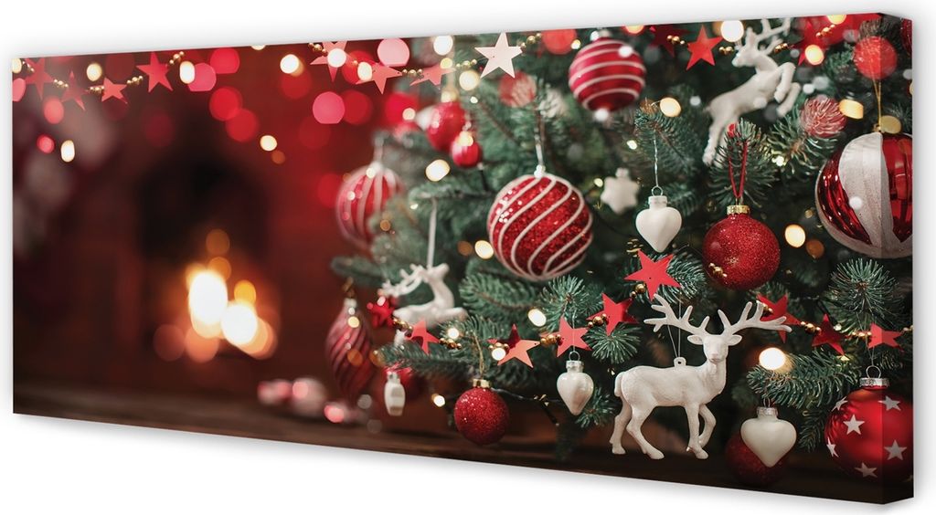 Leinwandbild 125x50 Wandkunst Christbaumkugeln