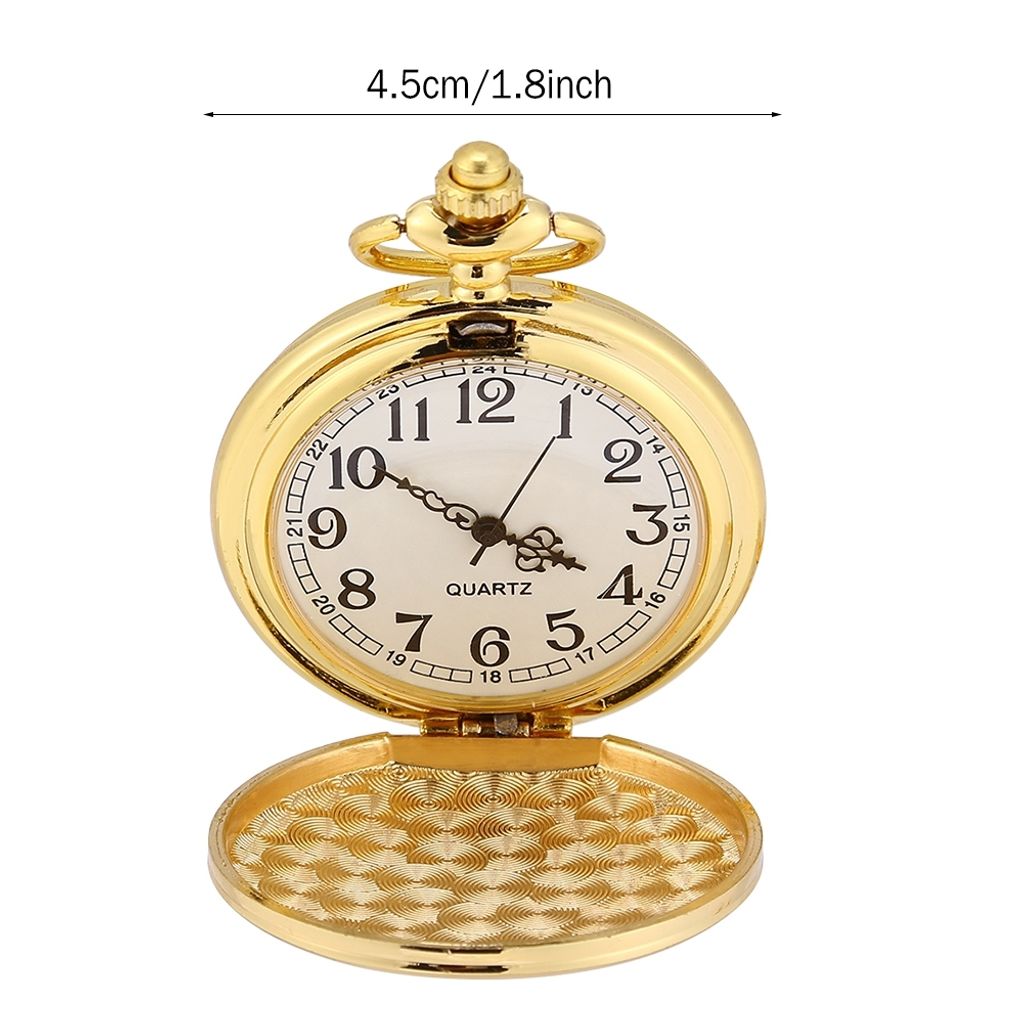 Klassische analoge Taschenuhr mit Quarzwerk und glattem Produktbild 3
