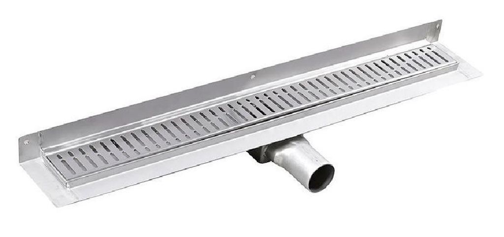 MANUS ONDA Bodenrinne aus Edelstahl mit Rost, wandhängend, L-1250, DN50