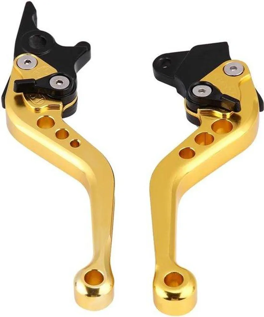 Levier de Frein et Embrayage Moto Jaune 22mm en Aluminium CNC - Lot de 2