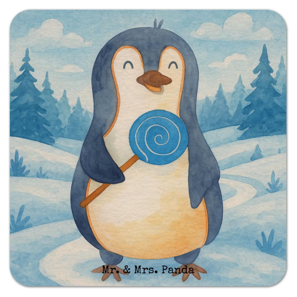 Mr. & Mrs. Panda Flaschenuntersetzer Pinguin Lolli Design 25er Set - Weiß - Geschenk, Tischuntersetzer, Tassenuntersetzer, gläseruntersetzer, Bie...