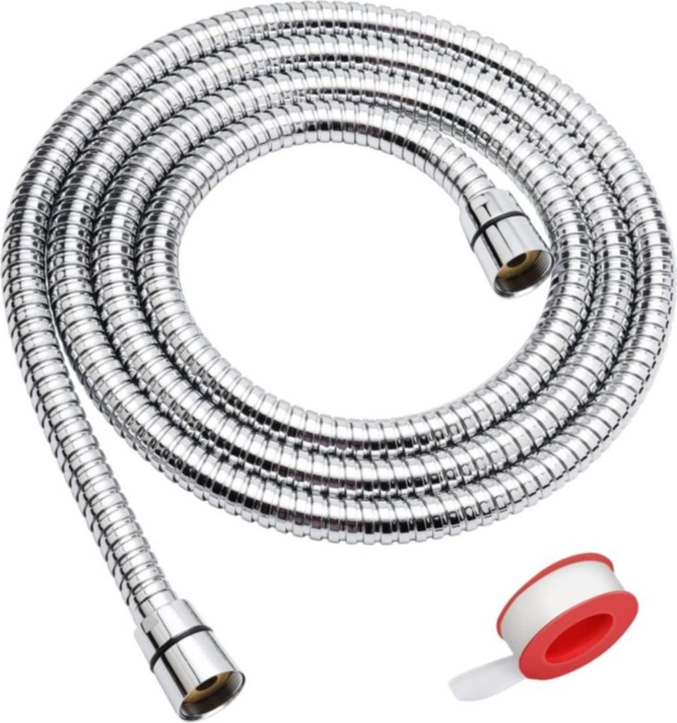 INF Doppelanschluss Doppelmutter Duschschlauch Edelstahl Kupfer 150cm 200cm 1,5 M