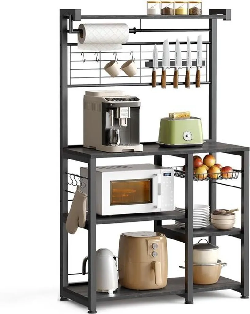 Meuble de rangement cuisine mural avec support magnétique et porte-essuie
