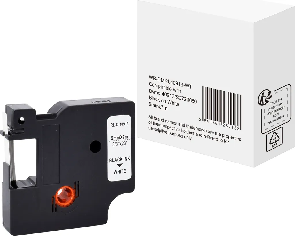 Nastro Dymo S0720680 9mm Compatibile Resistente per Magazzino