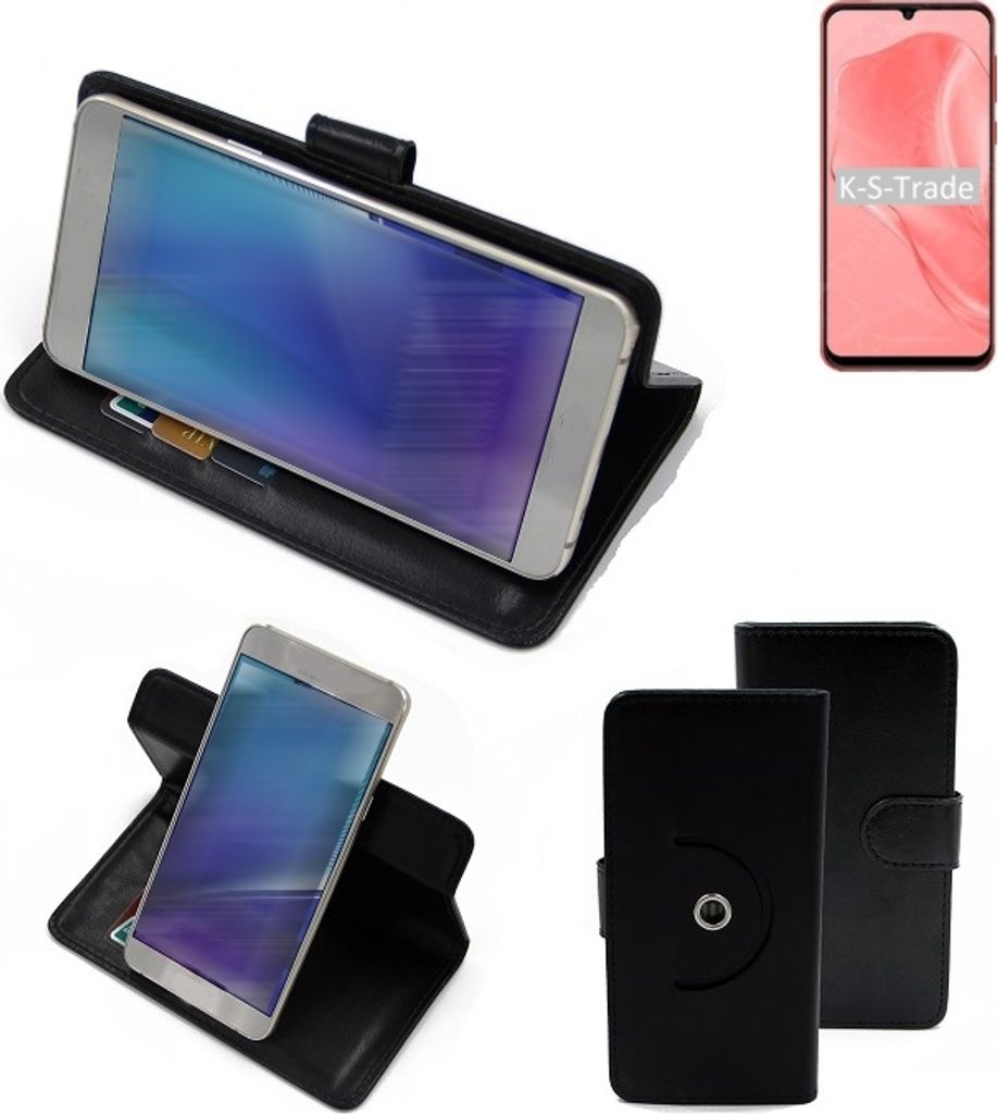 K-S-Trade Case Schutzhülle Handyhülle kompatibel mit Ulefone Note 6P Flipcase Smartphone Cover Handy Schutz Tasche Klapphülle Walletcase schwarz