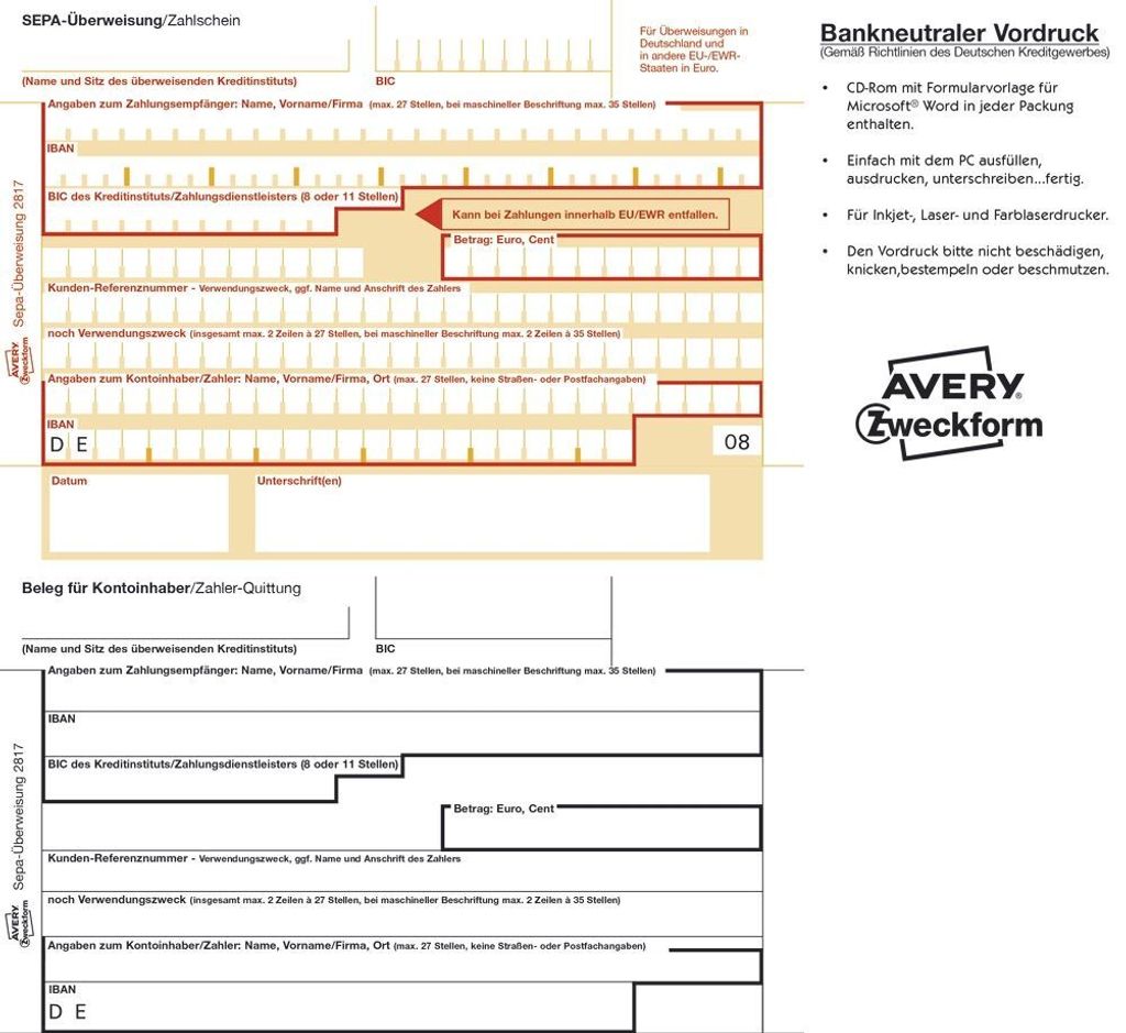 Avery 2817, Biela, A4, 100 listy Obrázok produktu 