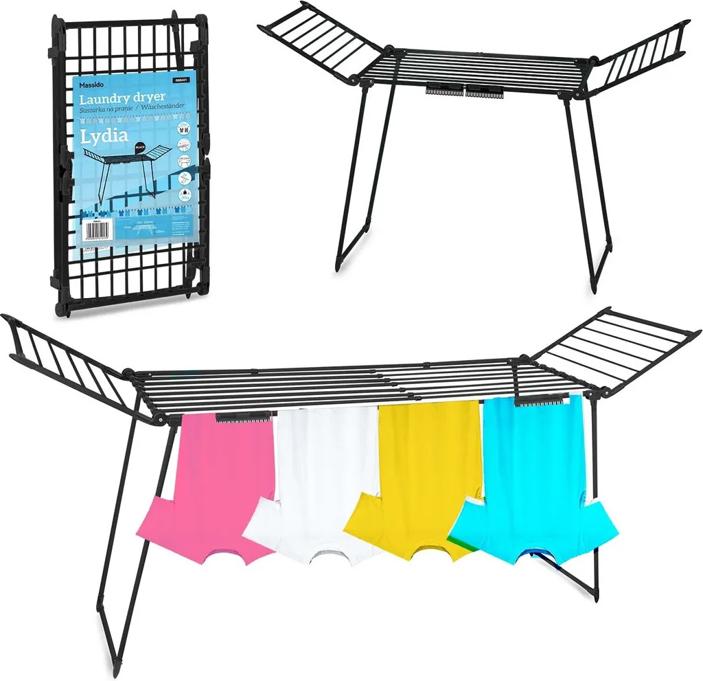 OFFERTA Stendibiancheria Lydia 27 Metri Nero | Stock Limitato Pieghevole