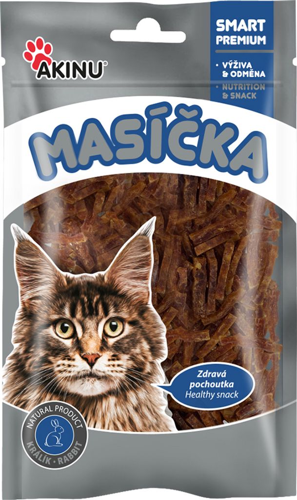 Akinu MASÍČKA Králičí nudličky pamlsek pro kočky 50 g Obrázek produktu