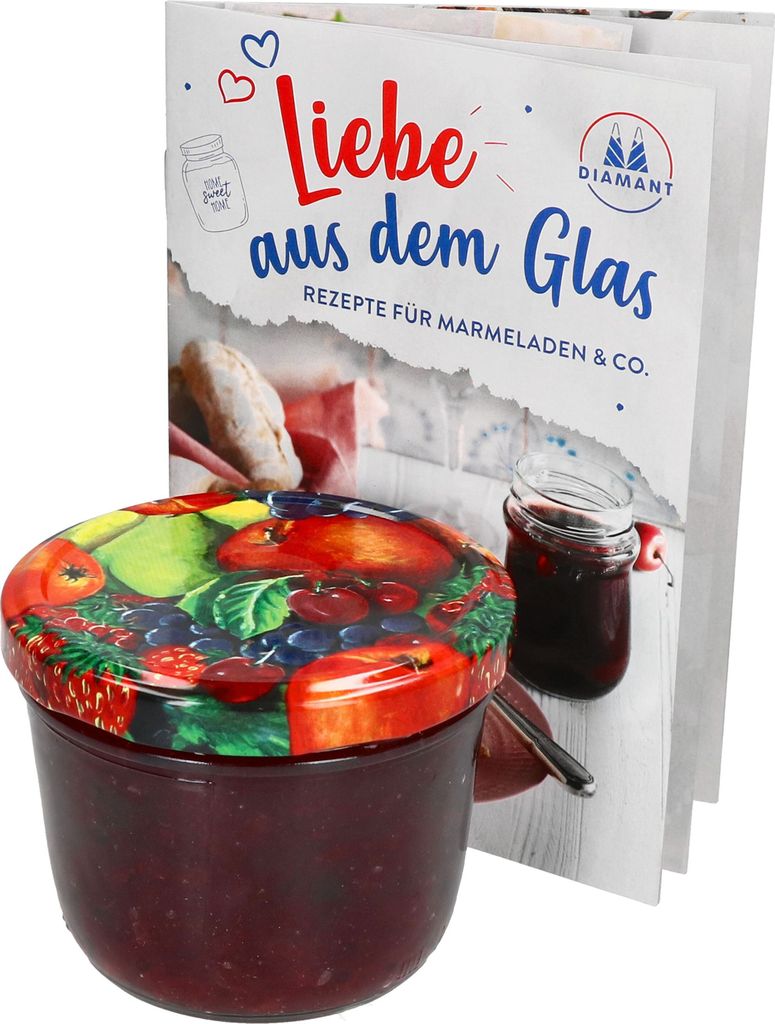 MamboCat 40er Set Sturzgläser 230 ml mit Obst Dekor Deckel Produktbild 2