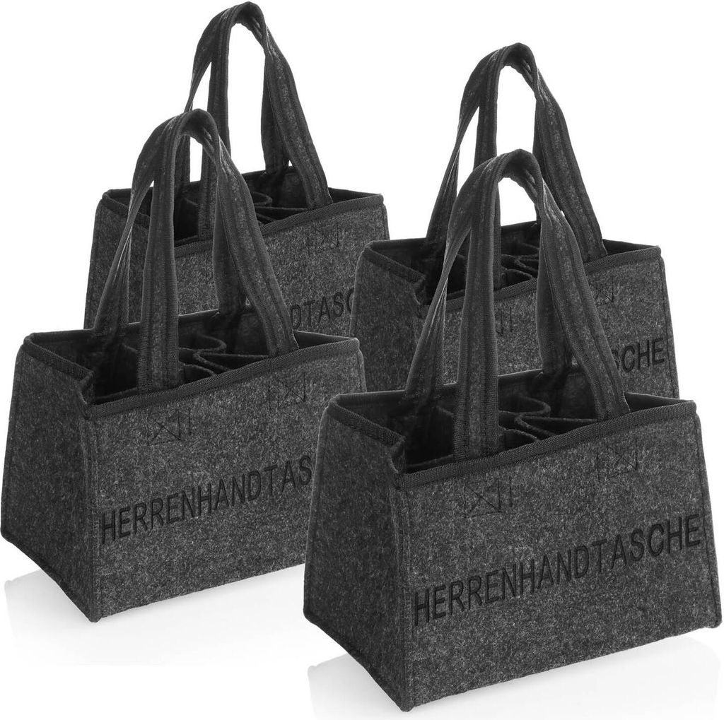 com-four® 4x Flaschentasche - Filztasche mit Henkeln für Produktbild 