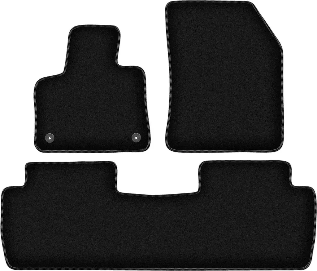 Tappetini in velluto per Peugeot 4008 II (2016-, crossover) neri, set 4 pz, con fissaggi