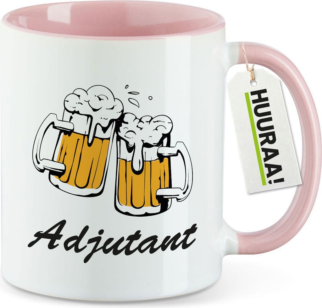 Huuraa Kaffeetasse Adjutant Schützenfest 330ml Rosa Keramik Kaffeebecher Geschenkidee