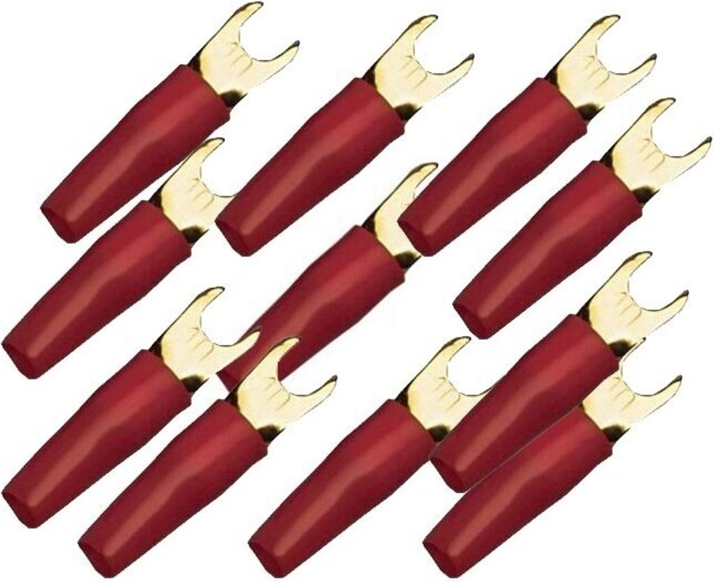 Alfatec 4mm Gabelschuhe 50er Pack rot