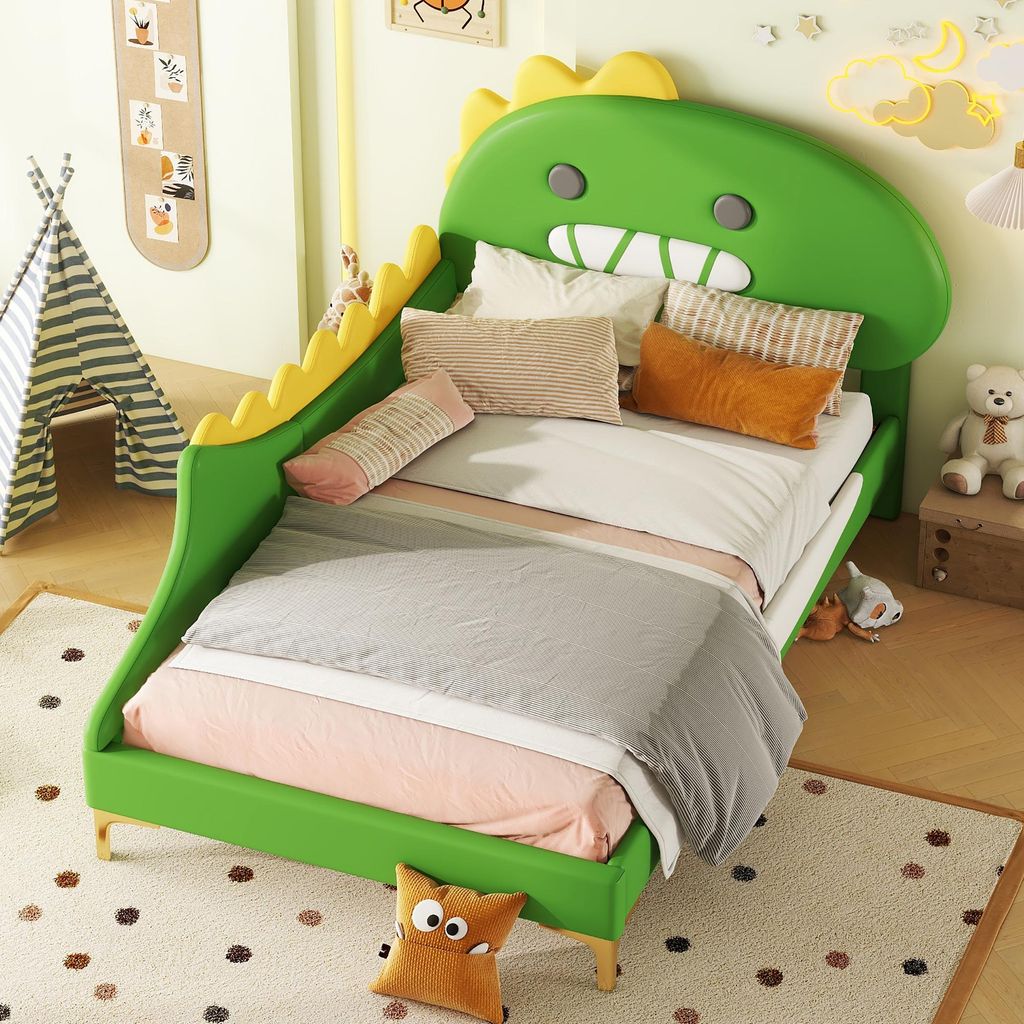 OKWISH Lit Enfant Dinosaure 90×200 cm au Design Ludique - Image du produit 