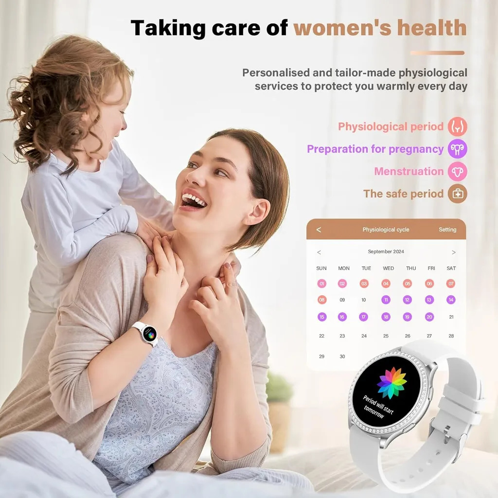 Smartwatch Donna Elfofle 1.32" IPS: Eleganza IP68 e Monitoraggio Ciclo - 3