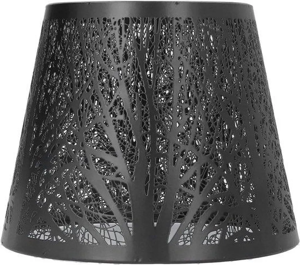 Abat-jour Métal Noir Silhouette Arbre - Mini abat-jour E27 pour lampe