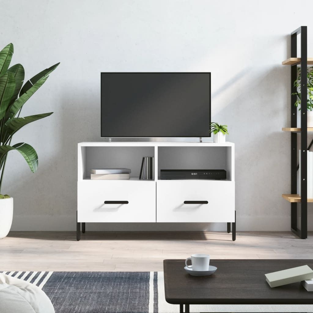 The Living Store TV-Schrank Weiß 80x36x50 cm Holzwerkstoff