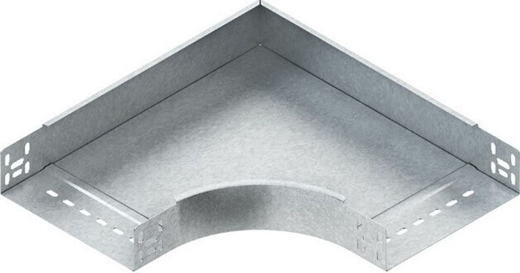 Niedax Kabelrinnen-Bogen RES 60.150, 60x150 mm, horizontal, Stahl bandverzinkt