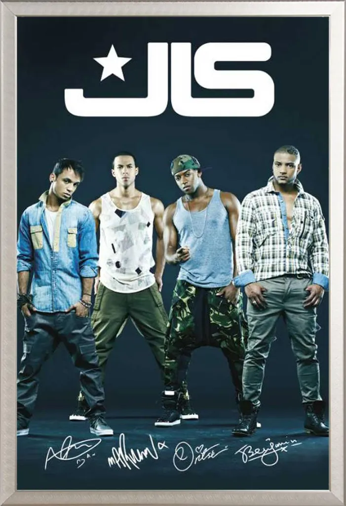 Cadre aluminium argenté Shinsuke et Poster JLS New Group vitre acrylique