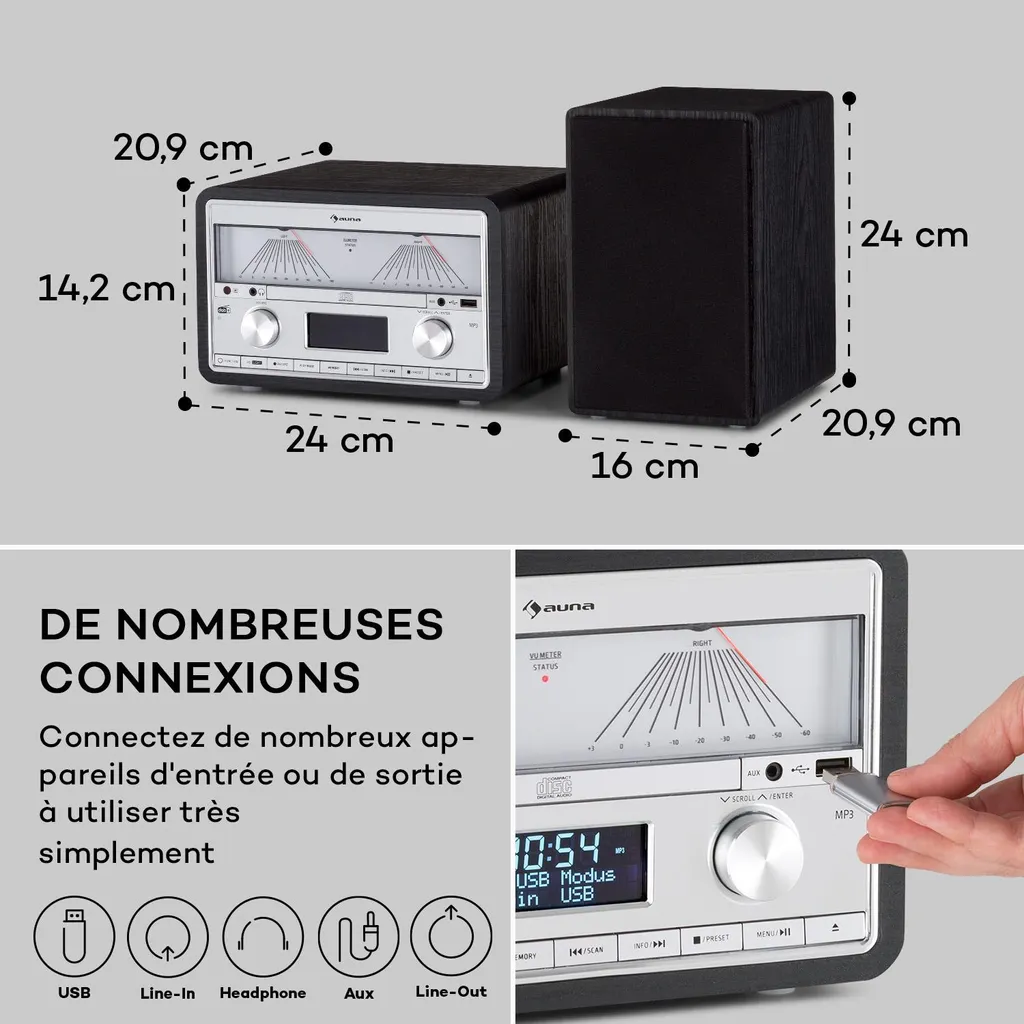 Radio de Salon sans Interférence : DAB+ Bluetooth et Enceintes 25W Stéréo - 6