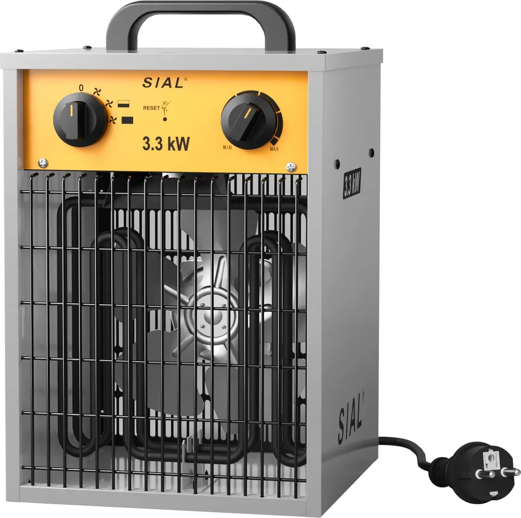 Termoventilatore SIAL 3300W Argento | Riscaldatore Officina e Garage