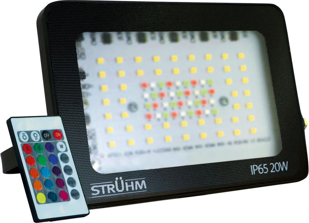 Strühm 03988 Außenwandleuchte 'TABLET LED' RGB, 20W, IP65, Lichtfarbeneinstellung per Fernbedienung