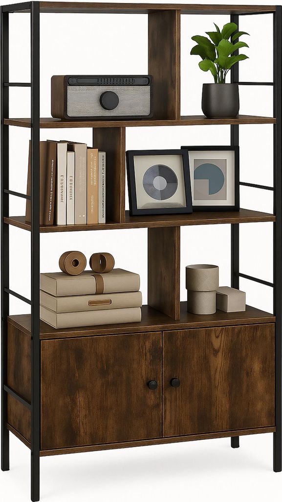 relaxdays Bücherregal mit Unterschrank