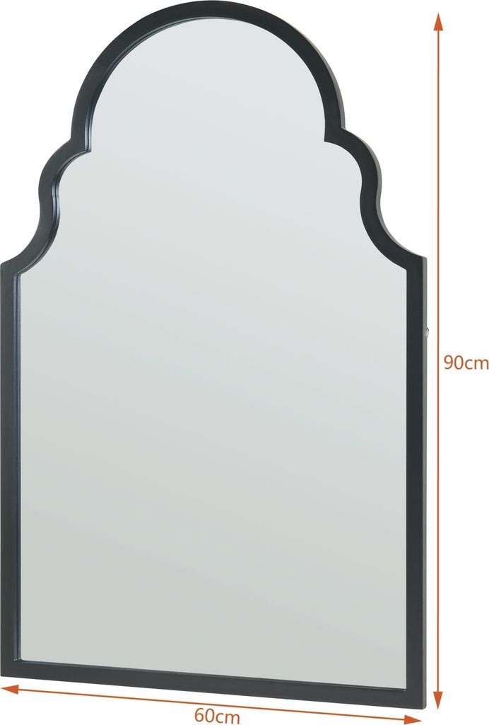 Nástenné zrkadlo "Hämeenkyrö" s rámom MDF 90 x 60 cm čierne Obrázok produktu 4