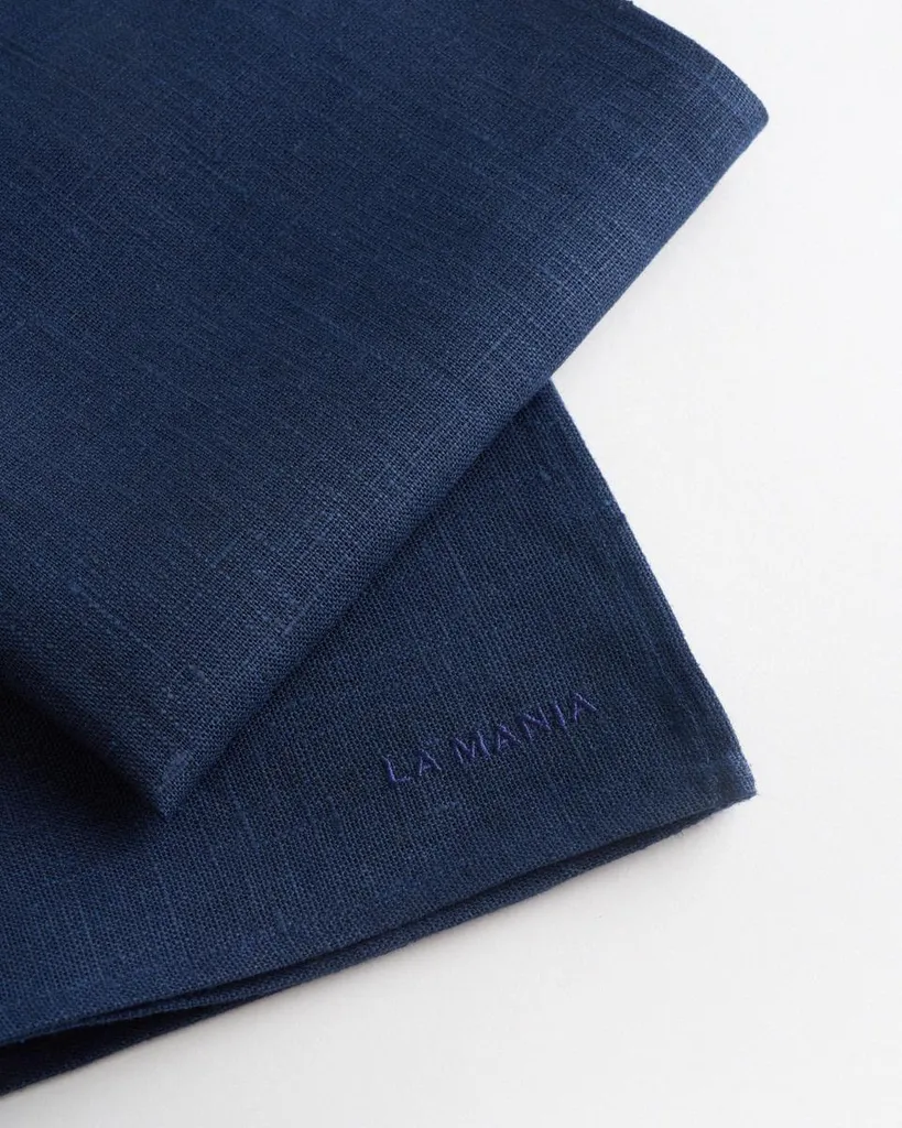 Serviette de table en lin bleu ciel pour une décoration de réception