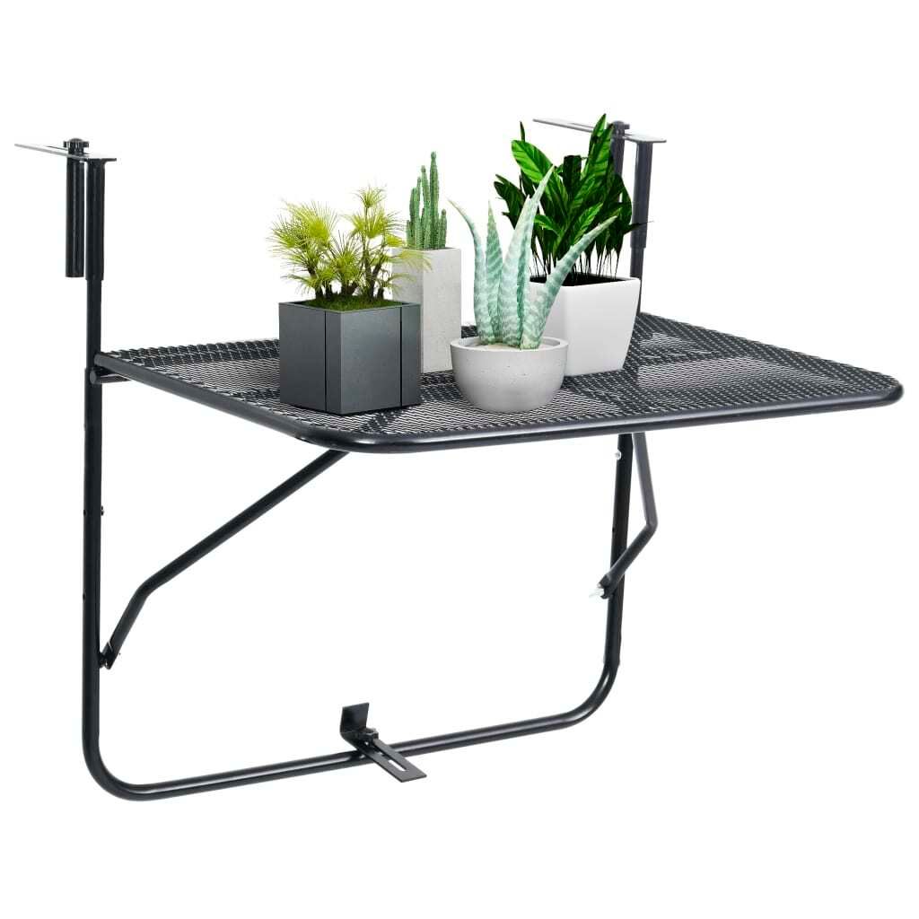 Möbel Esstisch/Outdoor Tisch - Balkontisch - moderne Design - Balkontisch - Schwarz 60x40 cm Stahl Top1630730