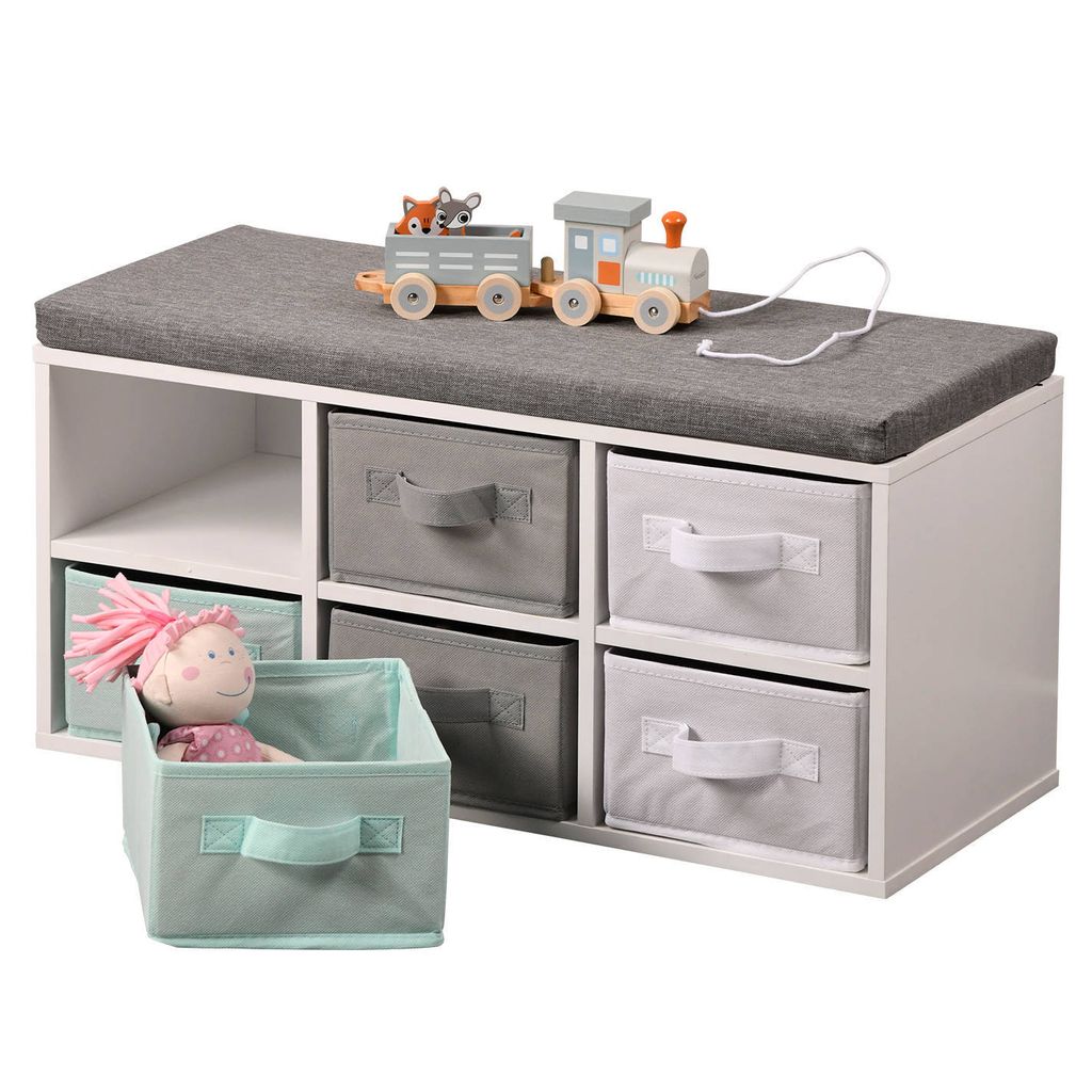 KESPER Bank mit sechs Stoffboxen 38 x 68 x 295 cm Produktbild 