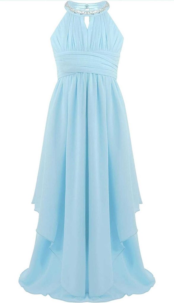 Mädchenjurk, prinsessenmodel, maat 140 cm, met halterneck, Productafbeelding 