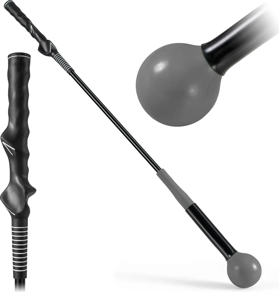 Golf Swing Trainer avec Tête Lestée 80 cm - Aide à l'Entraînement Grise