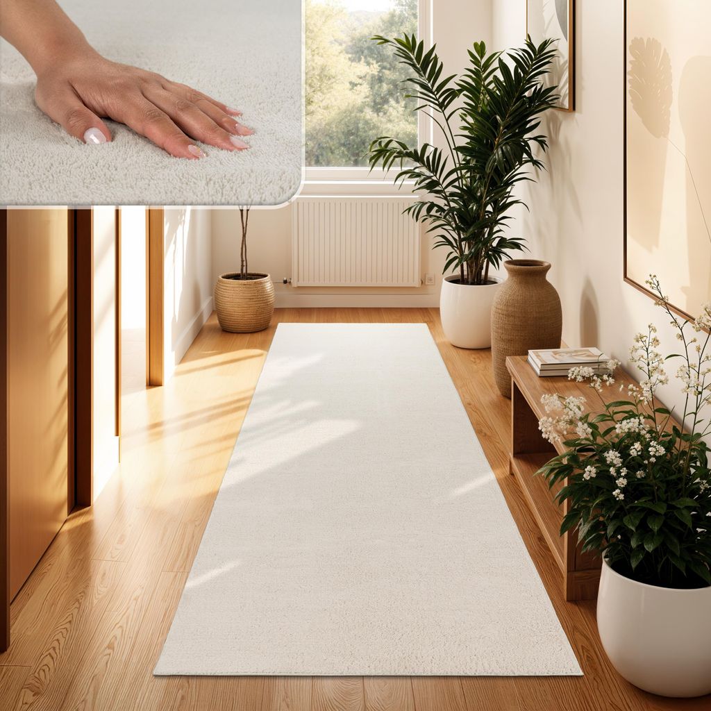 Moderner Wohnzimmer Teppich Kurzflor Waschbar Weich Produktbild 