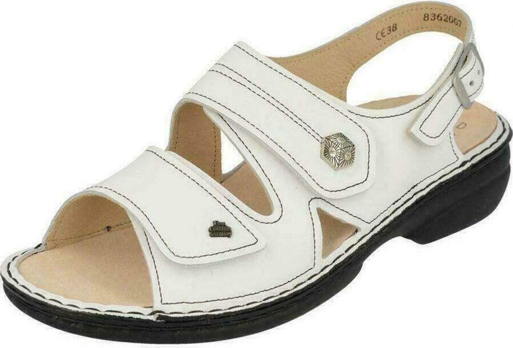 Bequeme Sandalette Finn Comfort Milos, Damen, Weiß, Leder, Produktbild 