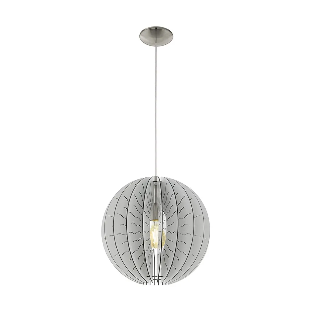 Lampadario Eglo 32821 Fabessa E27 Ø40cm Bianco Nichel per Soggiorno