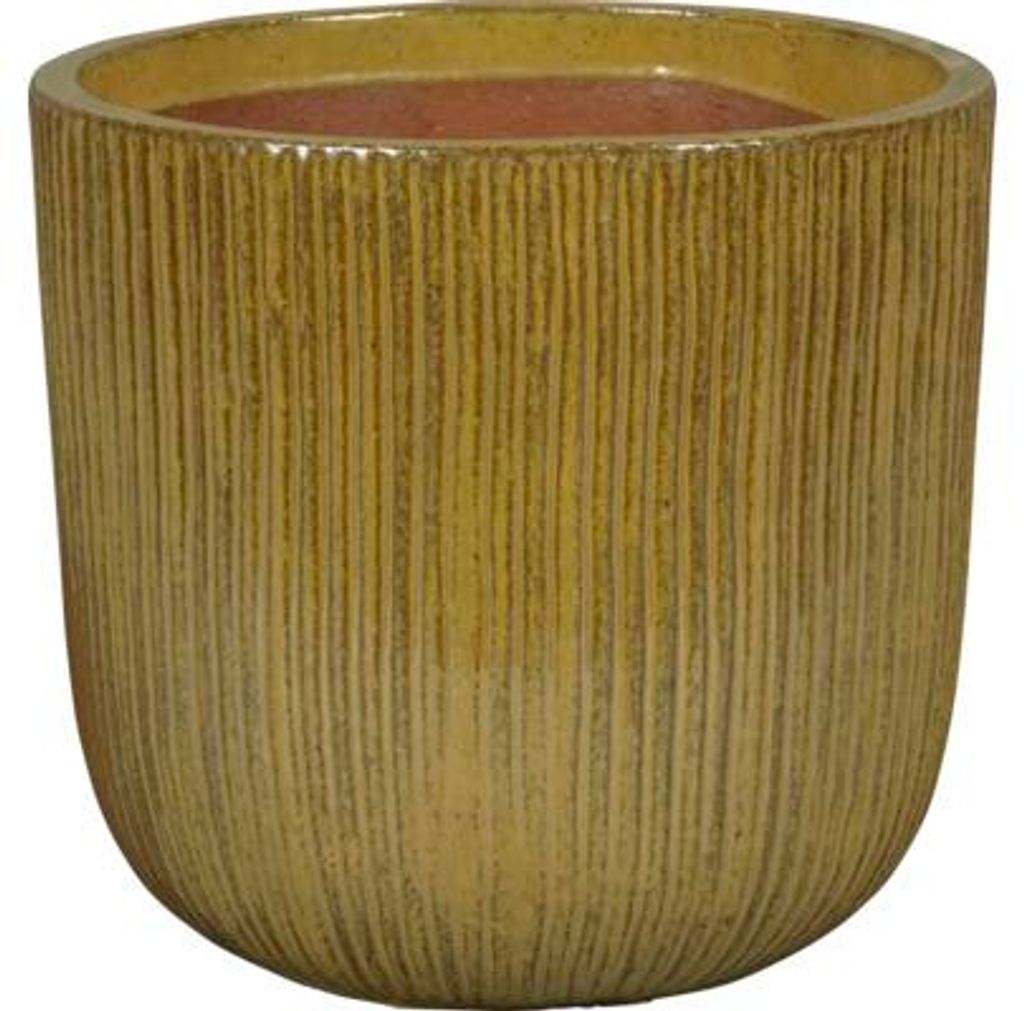 Pflanztopf FloraSelf Keramik glasiert Ø 37 cm H 36 cm champagner