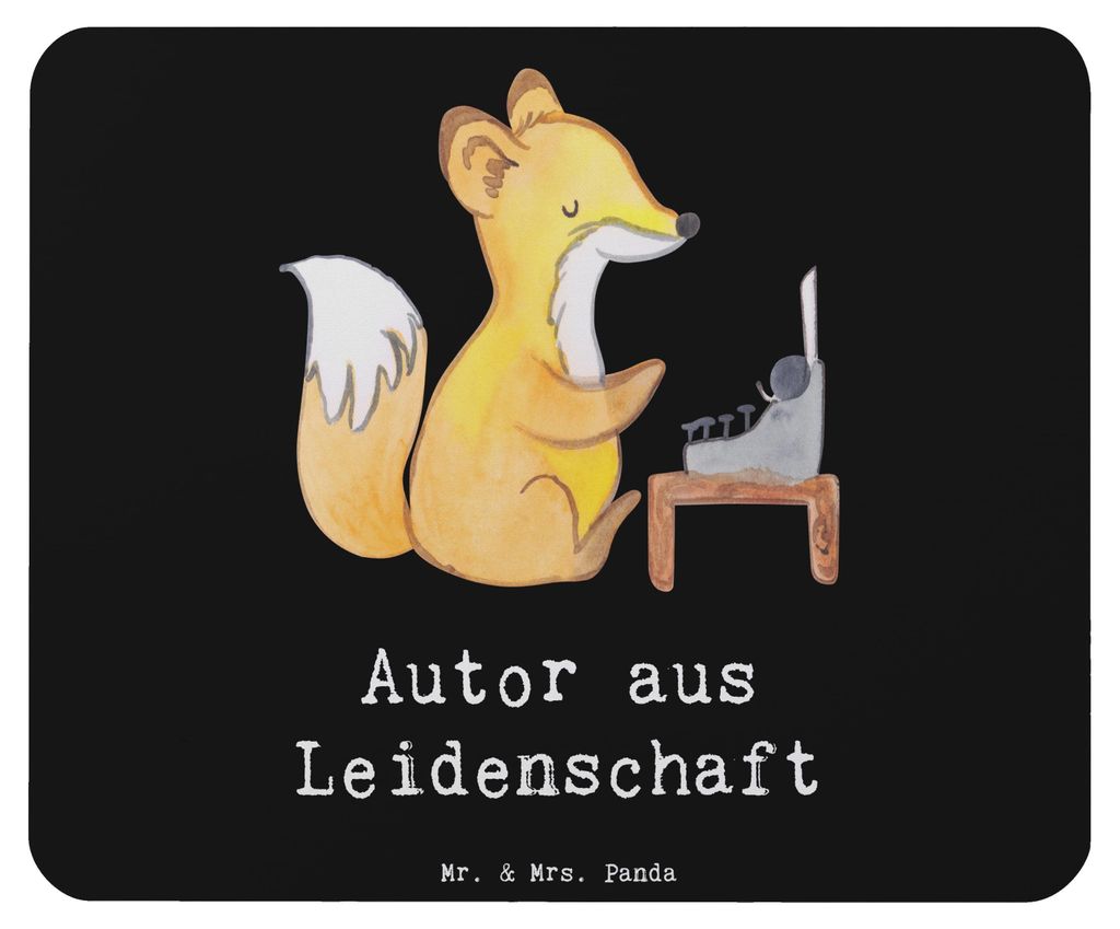 Mr. & Mrs. Panda Mouse Pad Autor Leidenschaft - Schwarz - Geschenk, Mousepad, laptop, mousematte, Buchhandlung, Mauspad, Beruf, Spruch, Lustig, com...