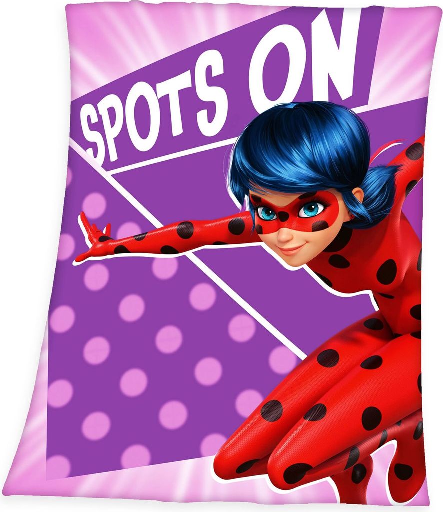 Herding Fleecedecke 130x170cm Miraculous Spots on Lady Bug Lila Rosa Rot Kinder Decke Kuscheldecke