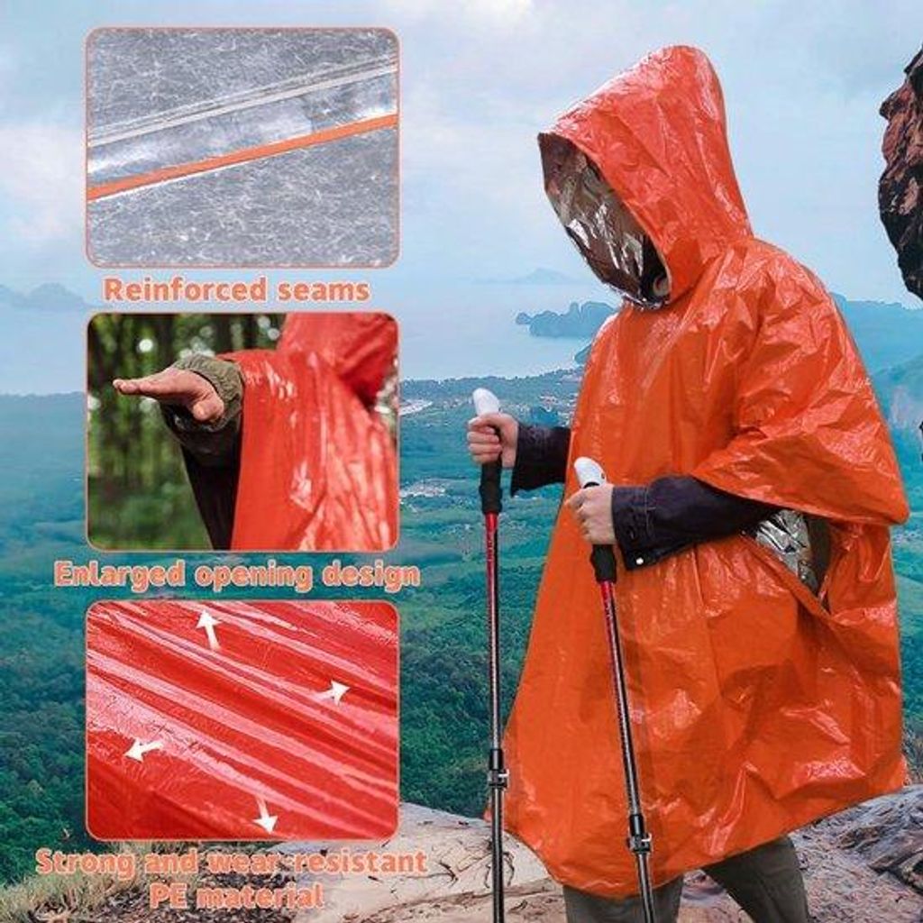 Noten-survival-regenponcho-4-stuks-thermische-Mylar-foliedeken- EHBO-warmtedeken-für-Kamperen-und-Wandern