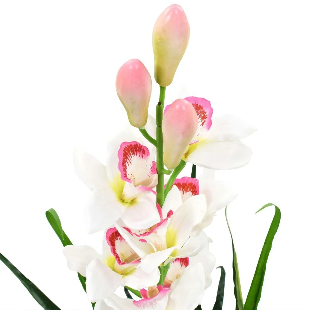 Plante Artificielle Orchidée Cymbidium Verte avec Pot de 100 cm de Haut