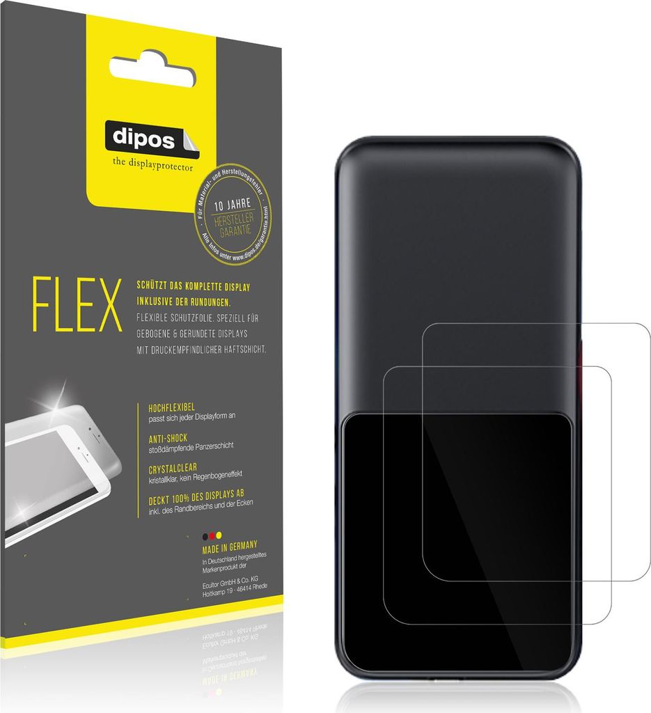 2x Schutzfolie für CFIAI Power Bank 26800mAh Folie, 100% Displayabdeckung, dipos Flex
