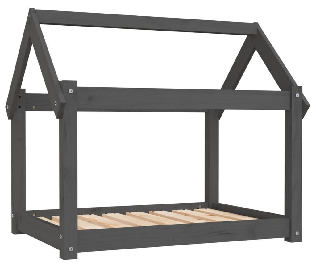 vidaXL Hundebett Grau 81x60x70 cm Massivholz Kiefer