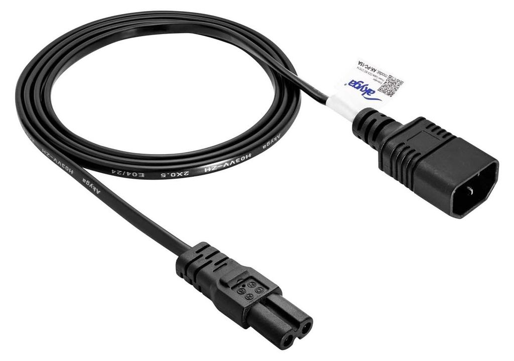 Câble d'alimentation IEC C7 / C14 1,5m AK-PC-15A Image du produit 