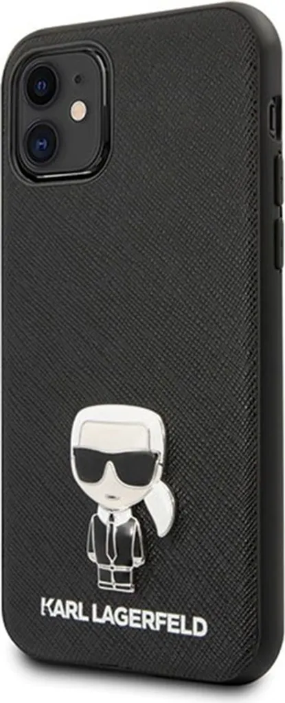 Karl Lagerfeld Ikonik Metal Cover per iPhone 12 Mini 5.4" Saffiano