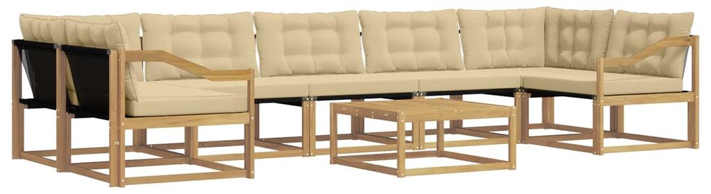 vidaXL Outdoor-Sofagarnitur 8 pcs Weiß und Beige 79 x 79 x 37 cm