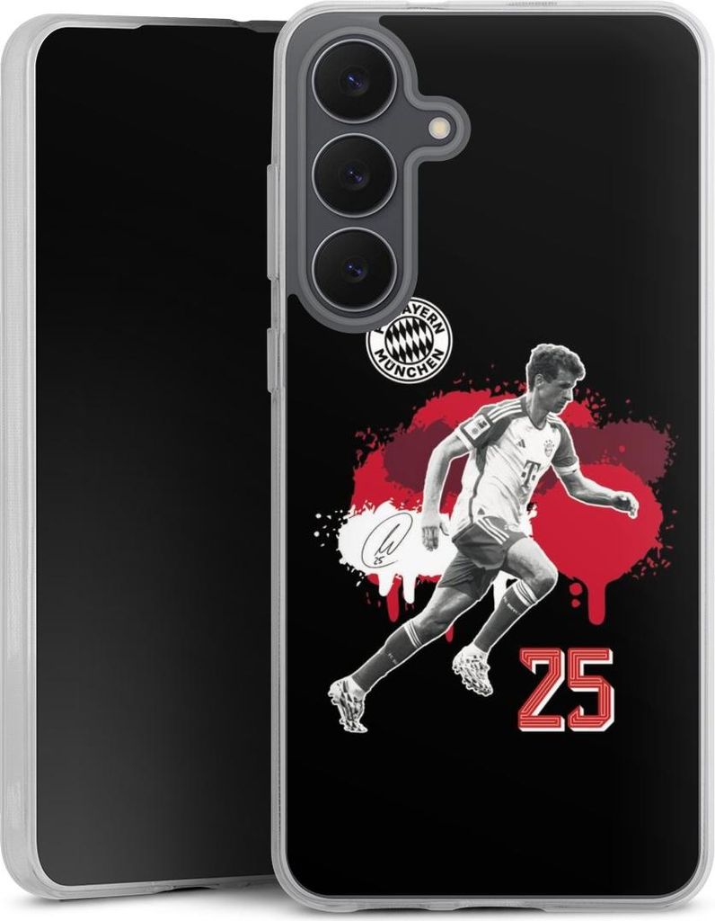 DeinDesign Handyhülle für Samsung Galaxy S25 FE Silikon Hülle Case Smartphone Schutzhülle FC Bayern München Offizielles Lizenzprodukt Thomas M...