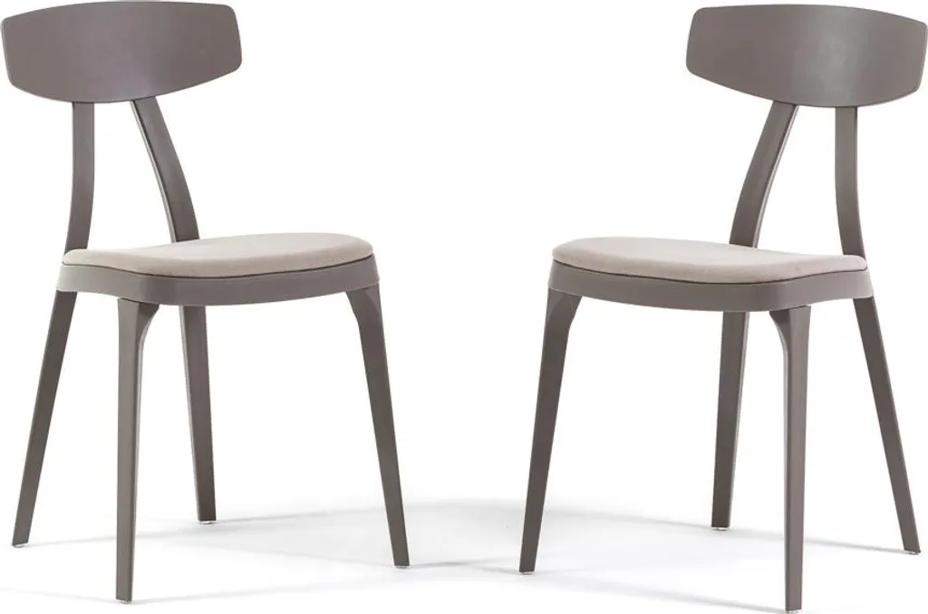 2 Chaises modernes Tamara pour salle à manger & cuisine crème/tourterelle