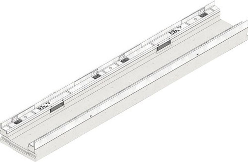 Hauraton Faserfix KS 100 Entwässerungsrinne Unterteil flach Typ 80 aus faserbewehrtem Beton 1000 mm x 160 mm x 80 mm